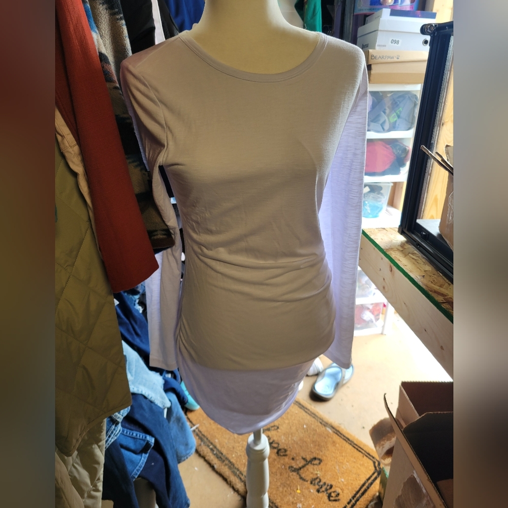 BTFBM NWT SIZE SMALL Long Sleeve White Ruched‎ Side Mini Dress Size Small
